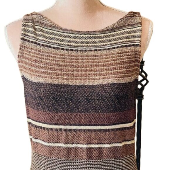 Vintage Lauren Ralph Lauren Midi Boho Southwest Sweater Dress Petite Medium - Picture 2 of 6